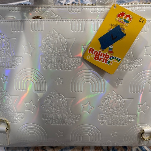 Loungefly Rainbow Brite Iridescent White Tote Bag - Picture 2 of 5